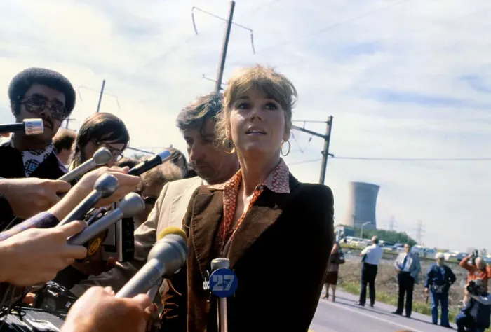 Framed Print : Jane Fonda and Tom Hayden Speaking to Press Framed Print : Jane Fonda and Tom Hayden Speaking to Press