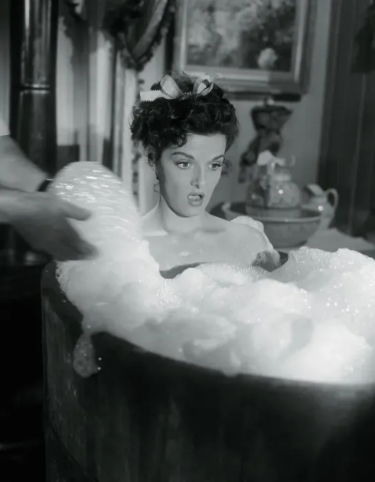 Framed Print : Jane Russell Bathing in a Movie Scene Framed Print : Jane Russell Bathing in a Movie Scene