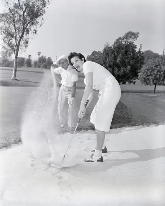 Framed Print : Jane Russell Practicing Golf Before Tournament Framed Print : Jane Russell Practicing Golf Before Tournament
