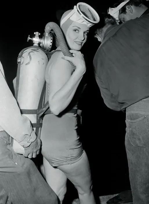 Framed Print : Jane Russell Wearing Diving Gear for Premiere of Underwater Framed Print : Jane Russell Wearing Diving Gear for Premiere of Underwater