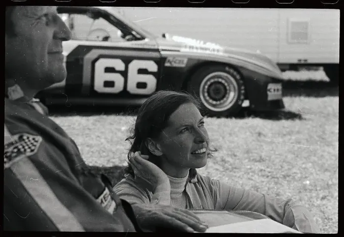 Framed Print : Janet Guthrie Sitting in Car Framed Print : Janet Guthrie Sitting in Car