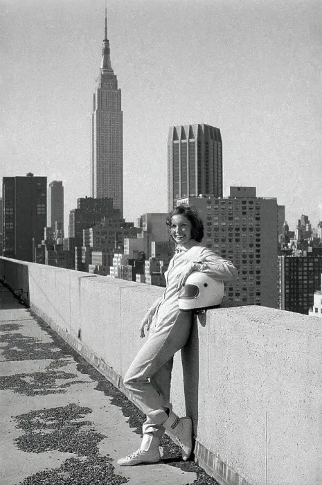 Framed Print : Janet Guthrie Standing on Rooftop Framed Print : Janet Guthrie Standing on Rooftop