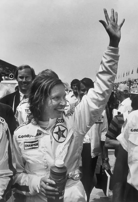 Framed Print : Janet Guthrie Waving Framed Print : Janet Guthrie Waving