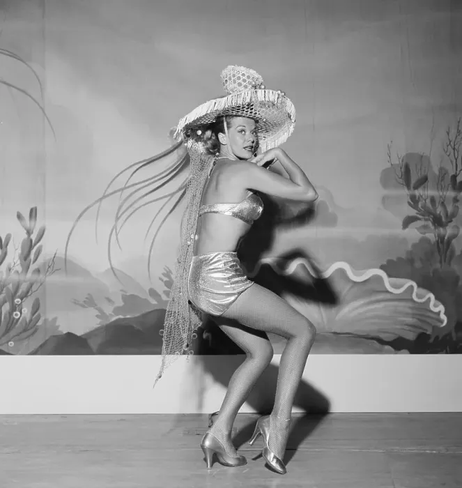 Framed Print : Janis Paige Dancing in a Bikini