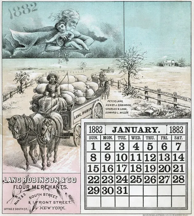 Framed Print : January Page From 1882 Calendar Framed Print : January Page From 1882 Calendar