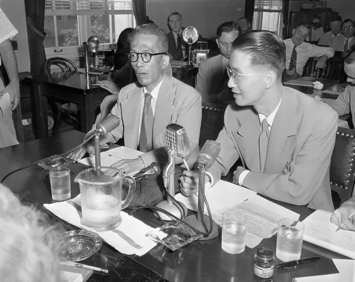Framed Print : Japanese Agent Testifying at Hearing Framed Print : Japanese Agent Testifying at Hearing