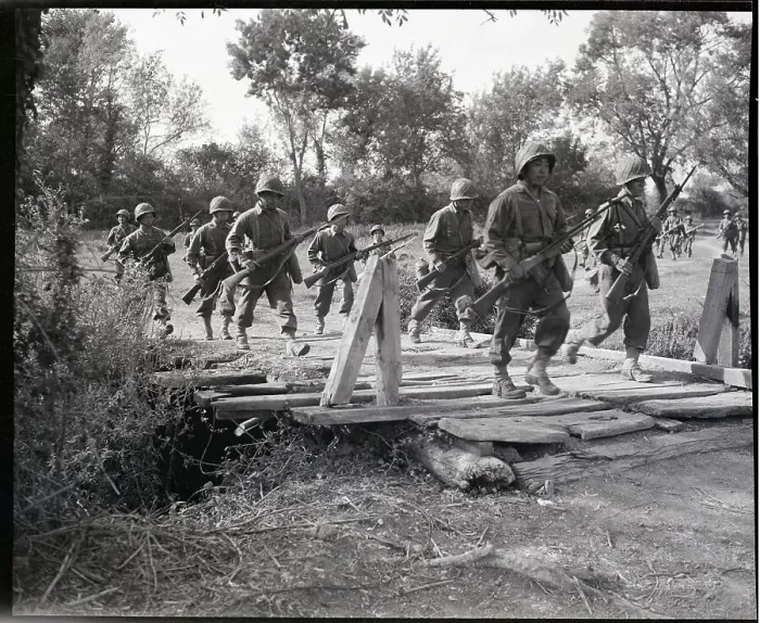 Framed Print : Japanese American Infantry Unit Moving Framed Print : Japanese American Infantry Unit Moving