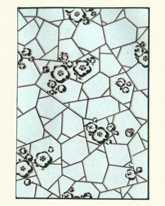 Framed Print : Japanese art, Flowers on ice pattern, 19th Century