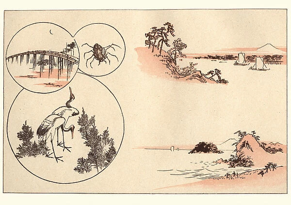 Japanese art, Small skethces by Hiroshige, 19th Century