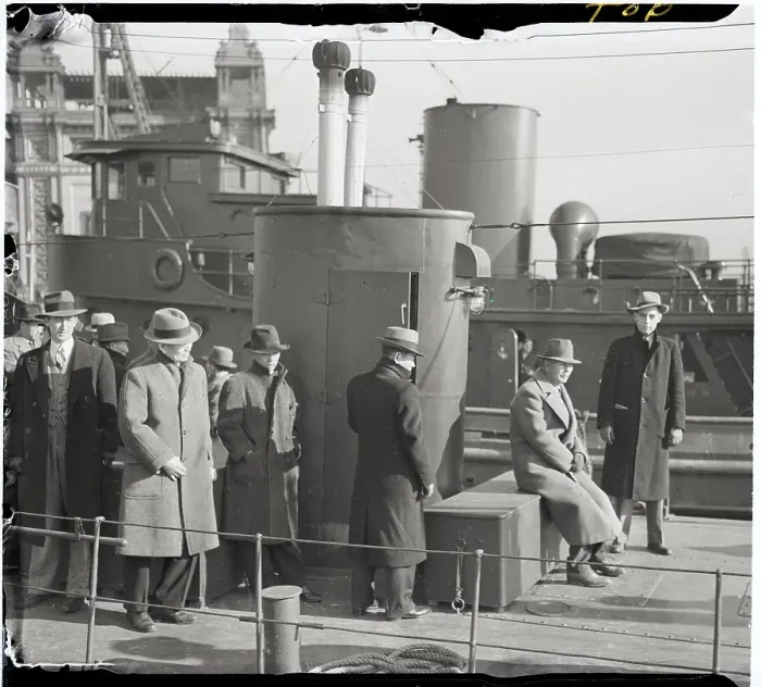 Framed Print : Japanese on Boat After Roundup by Feds Framed Print : Japanese on Boat After Roundup by Feds