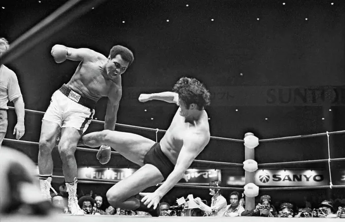 Framed Print : Japanese Boxer Kicking Muhammad Ali Framed Print : Japanese Boxer Kicking Muhammad Ali