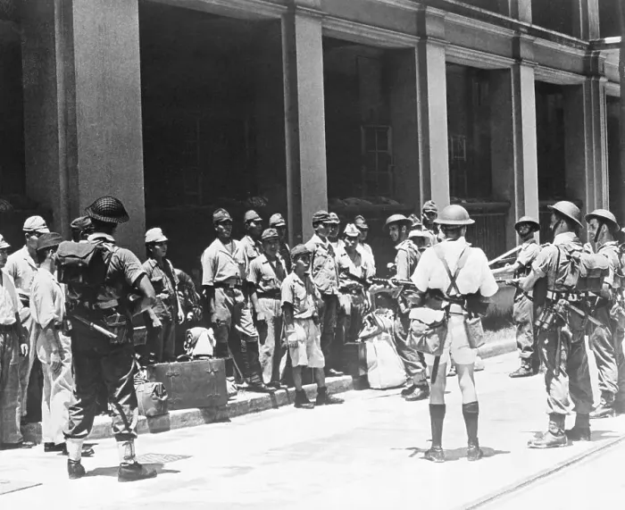 Framed Print : Japanese and British Soldiers Framed Print : Japanese and British Soldiers