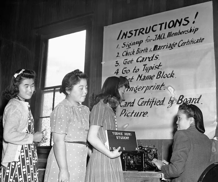 Framed Print : Japanese Being Certified as U.S. Citizens Framed Print : Japanese Being Certified as U.S. Citizens