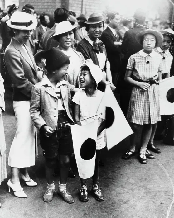 Framed Print : Japanese Children Laughing - Olympics 1936 Framed Print : Japanese Children Laughing - Olympics 1936