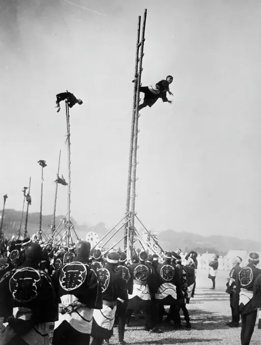 Framed Print : Japanese Firemen Perform Ritual