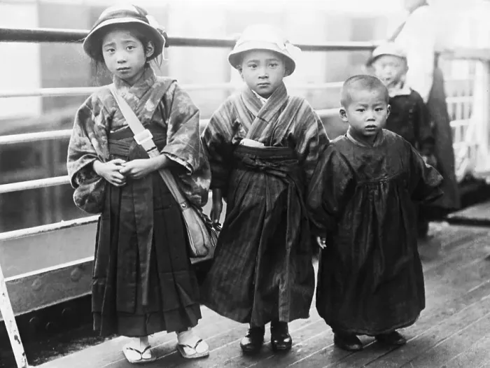 Framed Print : Japanese Immigrant Children Aboard Ship
