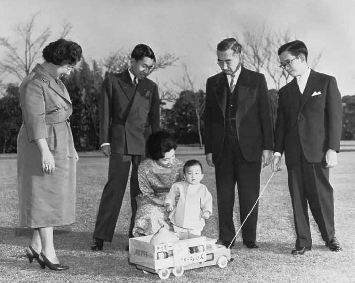 Framed Print : Japanese Imperial Family Watching Prince Hiro Play Framed Print : Japanese Imperial Family Watching Prince Hiro Play