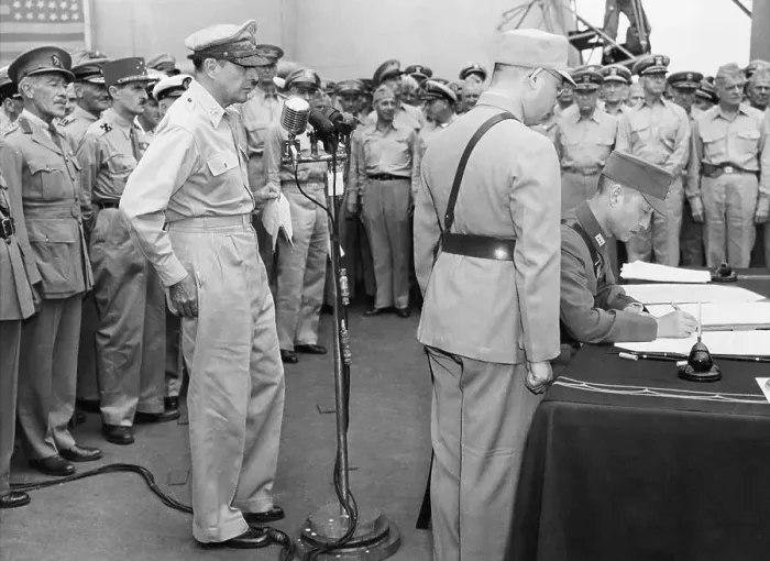 Framed Print : Japanese Instrument of Surrender on USS Missouri Framed Print : Japanese Instrument of Surrender on USS Missouri
