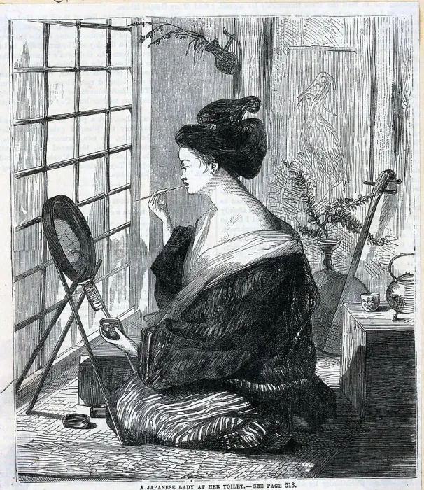 Framed Print : Japanese Lady At Applying Makeup Framed Print : Japanese Lady At Applying Makeup