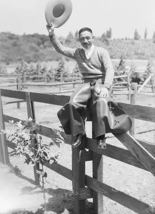Framed Print : Japanese Olympic Equestrian Shunzo Kido in Cowboy Garb Framed Print : Japanese Olympic Equestrian Shunzo Kido in Cowboy Garb