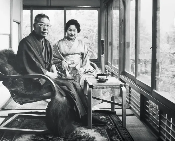 Framed Print : Japanese Prime Minister Hayato Ikeda and Wife at Home Framed Print : Japanese Prime Minister Hayato Ikeda and Wife at Home