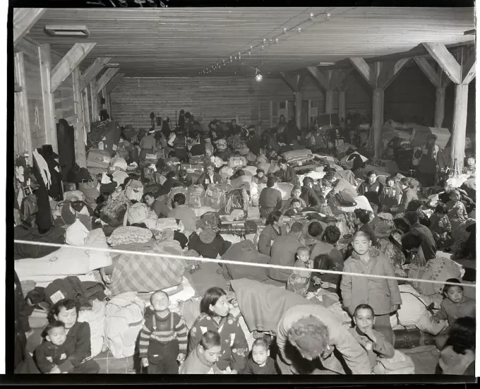 Framed Print : Japanese Repatriates Awaiting Processing