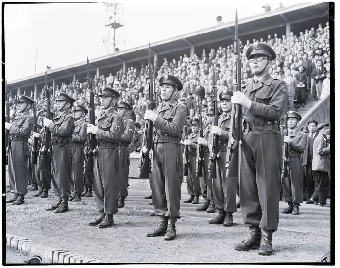Framed Print : Japanese Soldiers at Attention Framed Print : Japanese Soldiers at Attention