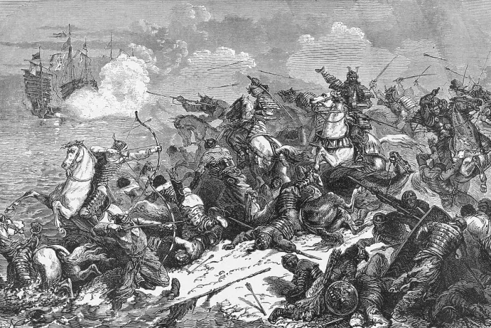 Framed Print : Japanese Soldiers Fighting Mongols Framed Print : Japanese Soldiers Fighting Mongols