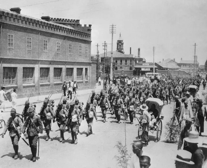 Framed Print : Japanese Troops Entering Tientsin Framed Print : Japanese Troops Entering Tientsin