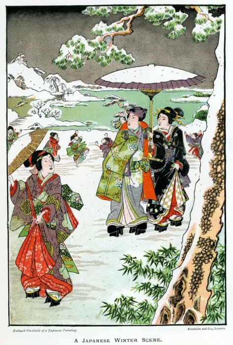 Framed Print : Japanese Winter Scene Framed Print : Japanese Winter Scene