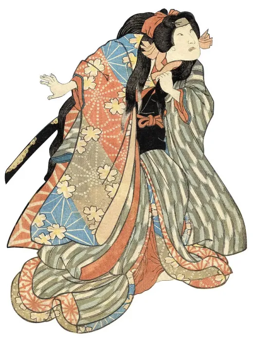 Framed Print : Japanese Woodblock Print Male Actor with Sword Framed Print : Japanese Woodblock Print Male Actor with Sword