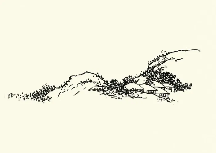 Framed Print : Japanese Woodblock Sketch of a Village Framed Print : Japanese Woodblock Sketch of a Village