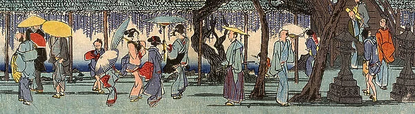 Japanese Woodblock Street Scene by Hiroshige