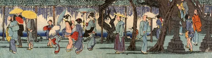Framed Print : Japanese Woodblock Street Scene by Hiroshige Framed Print : Japanese Woodblock Street Scene by Hiroshige