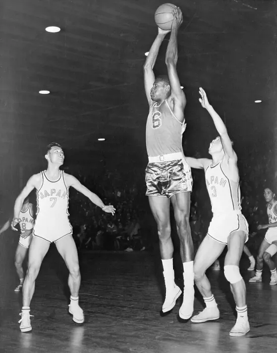 Framed Print : Japenese Playing Basketball Against U.S.A Framed Print : Japenese Playing Basketball Against U.S.A