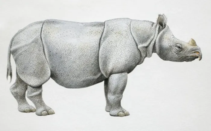 Framed Print : Javan Rhinoceros, Rhinoceros sondaicus, side view Framed Print : Javan Rhinoceros, Rhinoceros sondaicus, side view