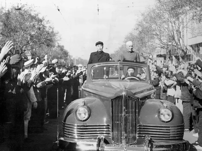 Framed Print : Jawaharlal Nehru and Chou En-Lai Riding in Motorcade Framed Print : Jawaharlal Nehru and Chou En-Lai Riding in Motorcade