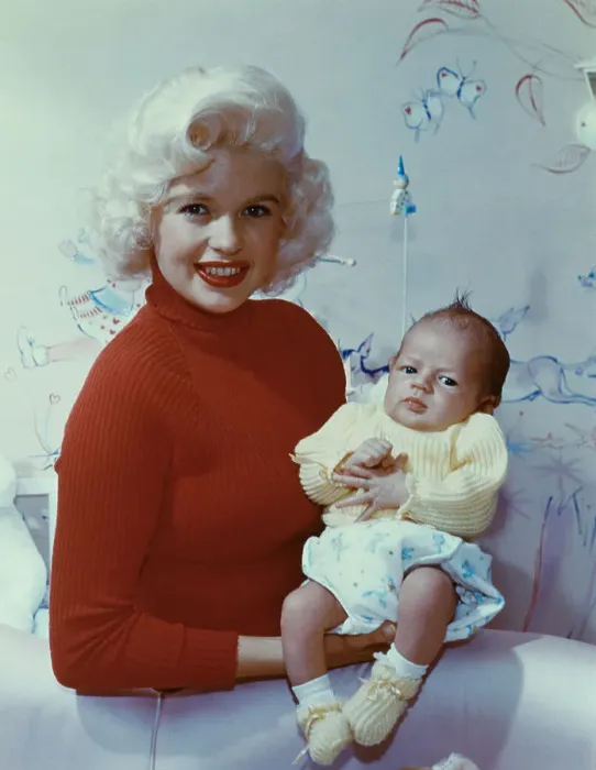 Framed Print : Jayne Mansfield Holding Her Son Framed Print : Jayne Mansfield Holding Her Son