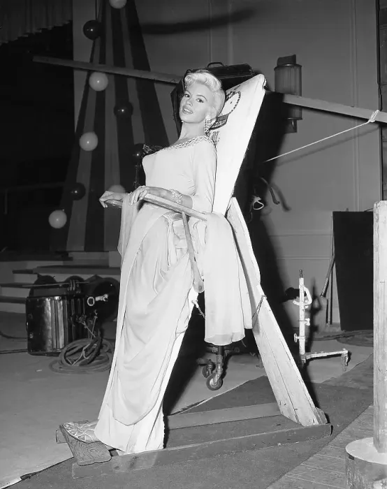 Framed Print : Jayne Mansfield Leans Against Board Framed Print : Jayne Mansfield Leans Against Board