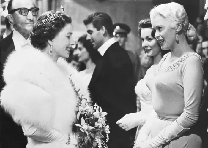 Framed Print : Jayne Mansfield Meeting Queen Elizabeth II Framed Print : Jayne Mansfield Meeting Queen Elizabeth II