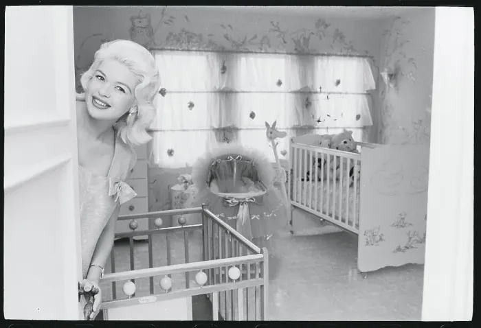 Framed Print : Jayne Mansfield in Nursery Framed Print : Jayne Mansfield in Nursery