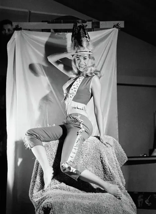 Framed Print : Jayne Mansfield Saluting in Costume Framed Print : Jayne Mansfield Saluting in Costume