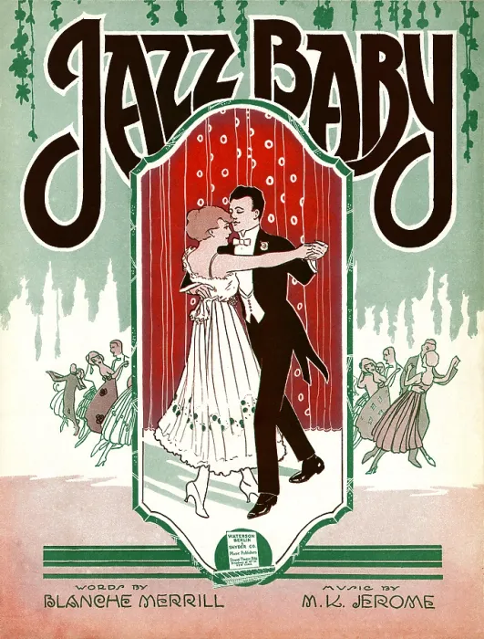 Framed Print : Jazz Baby. Cover to sheet music in the style of Jazz Framed Print : Jazz Baby. Cover to sheet music in the style of Jazz