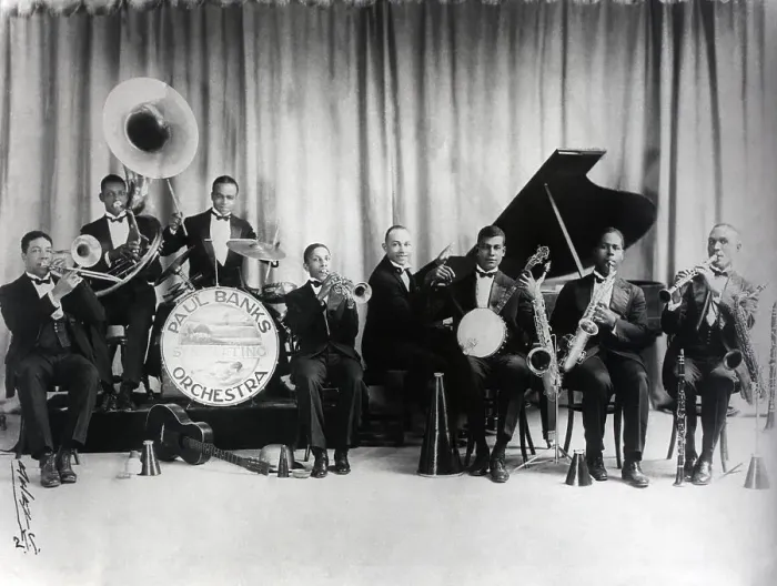 Framed Print : Jazz / Big Band On Stage; Playing Framed Print : Jazz / Big Band On Stage; Playing