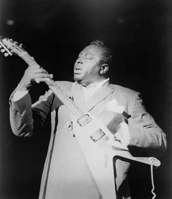 Framed Print : Jazz Musician Albert King Playing Gibson Flying V Guitar Framed Print : Jazz Musician Albert King Playing Gibson Flying V Guitar