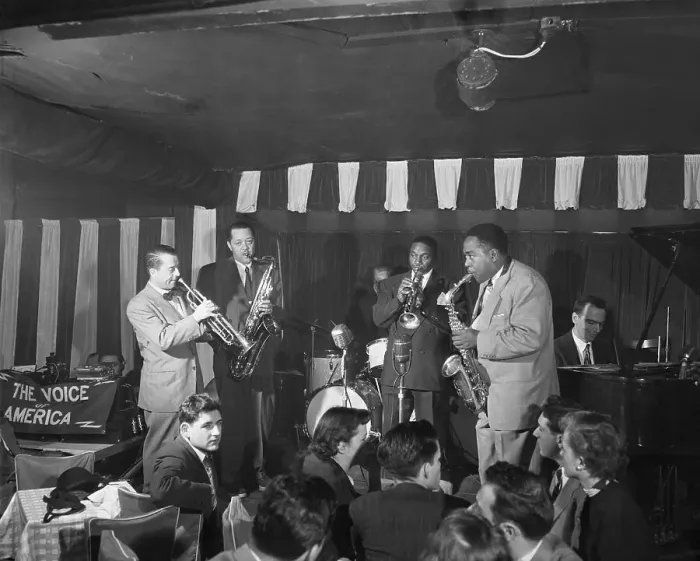 Framed Print : Jazz Musicians Performing At Birdland Framed Print : Jazz Musicians Performing At Birdland