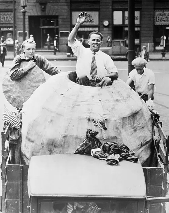 Framed Print : Jean A. Lussier Waving While Standing Inside Large Ball Framed Print : Jean A. Lussier Waving While Standing Inside Large Ball