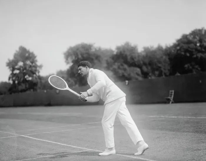 Framed Print : Jean Borotra Holding a Tennis Racquet Framed Print : Jean Borotra Holding a Tennis Racquet