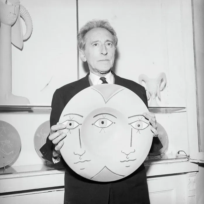 Framed Print : Jean Cocteau Holding His Pottery Framed Print : Jean Cocteau Holding His Pottery