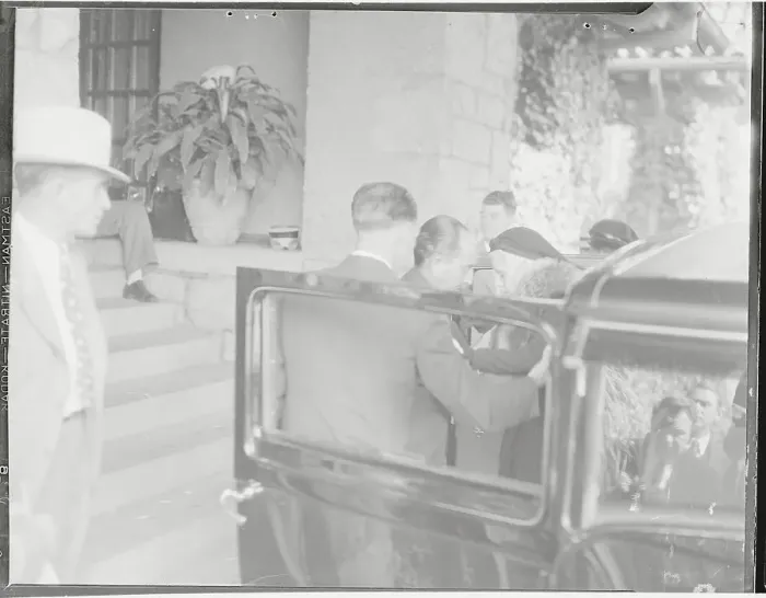 Framed Print : Jean Harlow Exiting Automobile